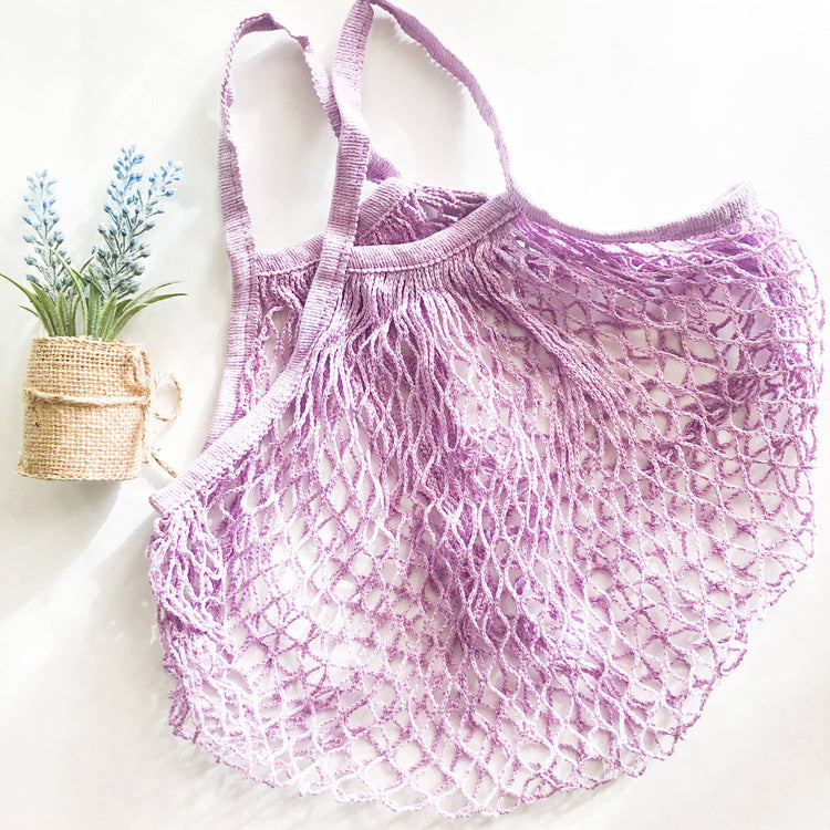 Reusable Organic Cotton Mesh Bag: Beige