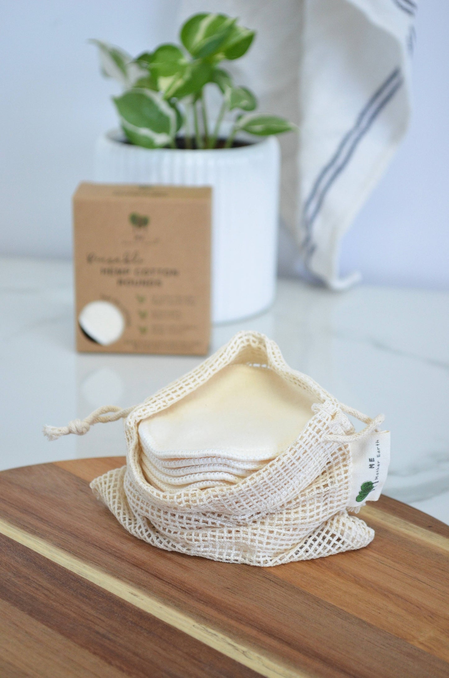 Hemp Cotton Rounds 10 Pack with Mesh Cotton Bag