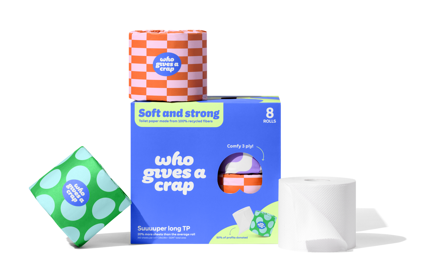 100% Recycled Toilet Paper - Retail 8 Pack (4/case)