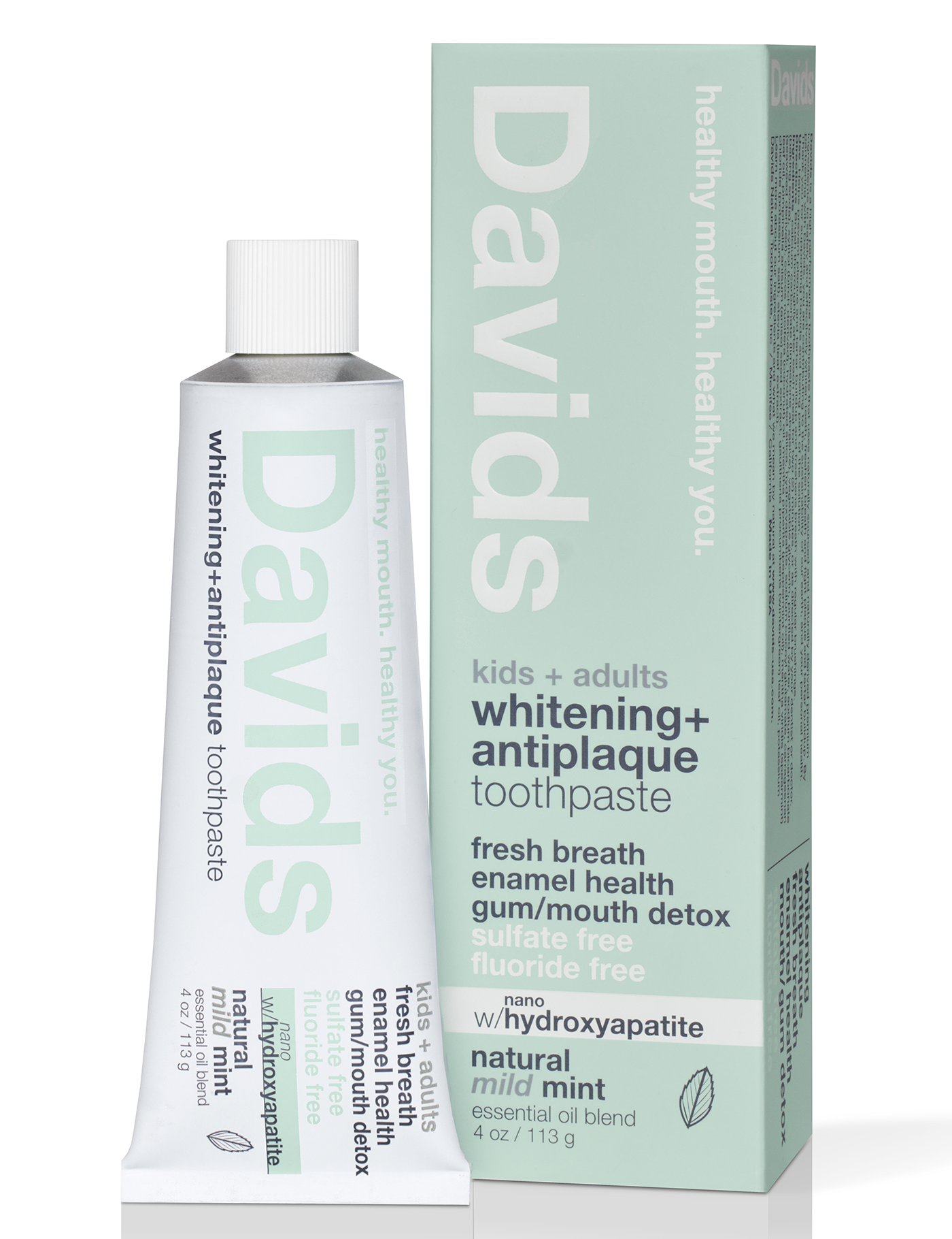 Davids Kids + Adults Nano-Hydroxyapatite Premium Toothpaste  |  Mild Mint