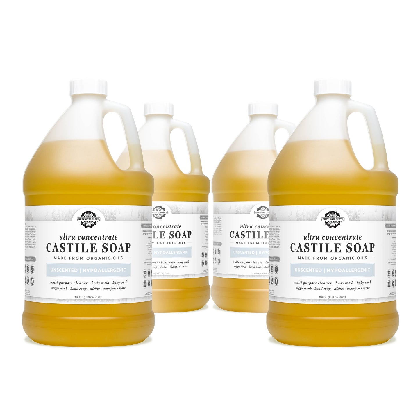 Organic Castile Soap - Concentrated | Thick & Long Lasting: 1 Gallon