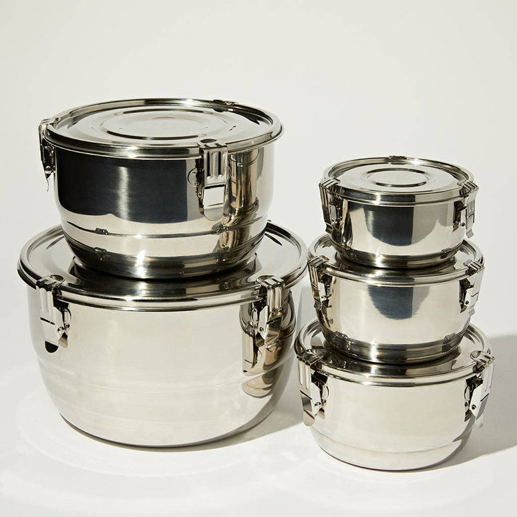 Airtight Stainless Steel Container: Stainless Steel / 8 cm