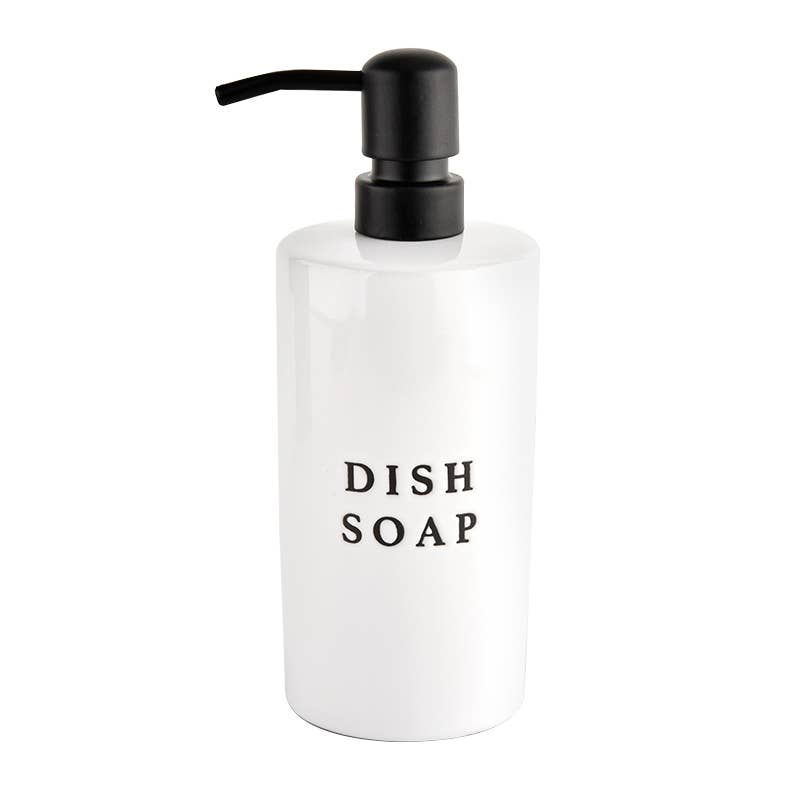 White Stoneware Dish Soap Dispenser | 15oz