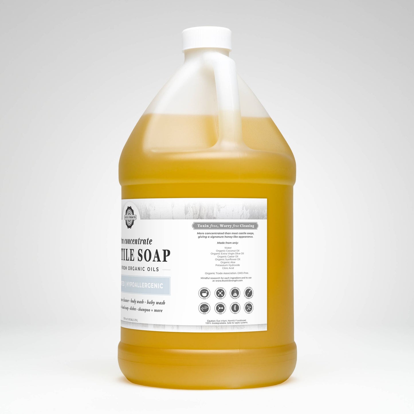 Organic Castile Soap - Concentrated | Thick & Long Lasting: 1 Gallon