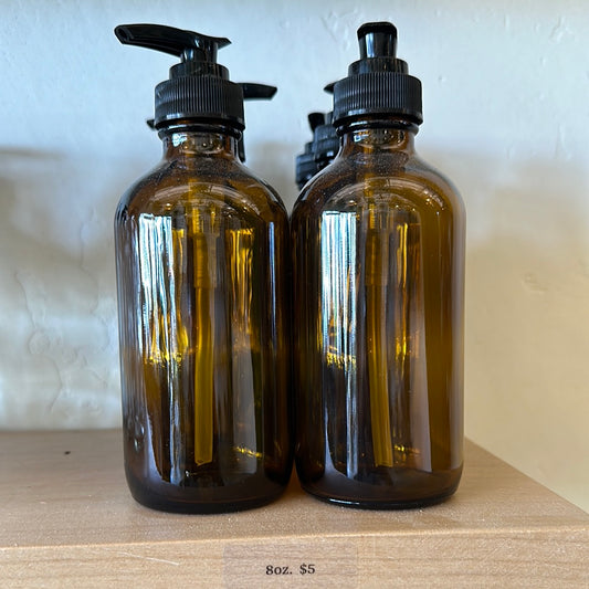 Amber Bottle with Pump | 8 oz