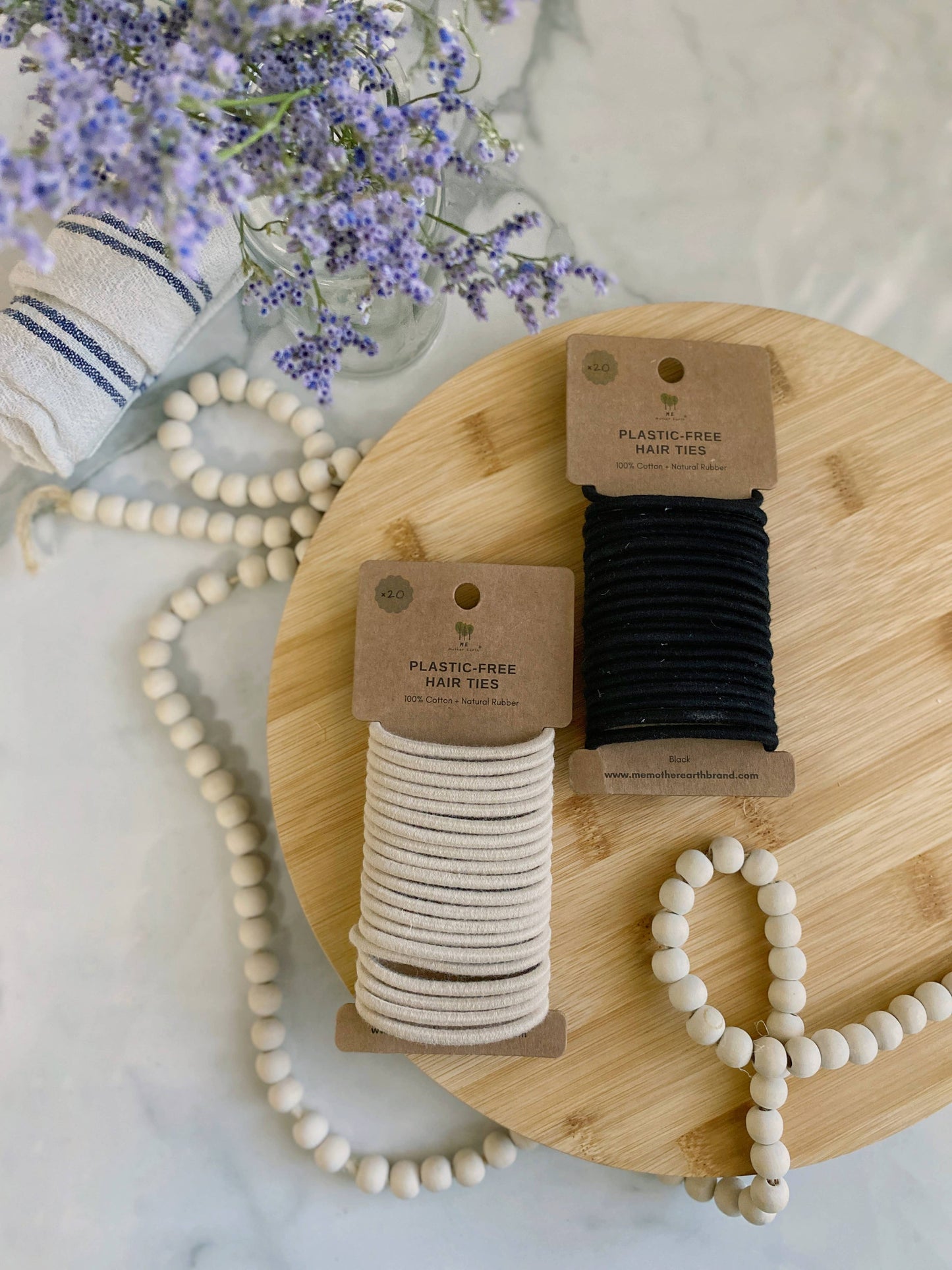 Plastic-Free Hair Ties | Black