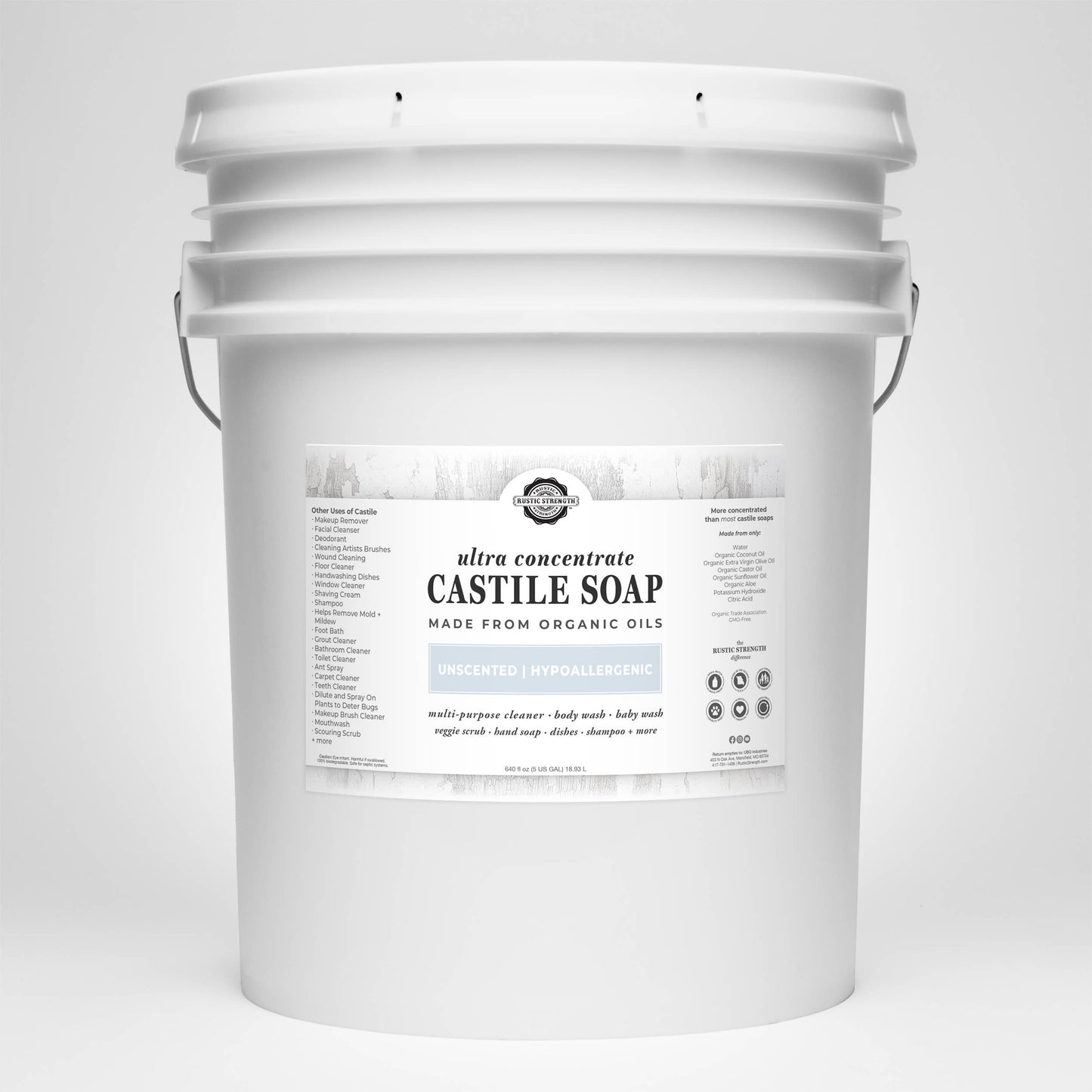 Organic Castile Soap - Concentrated | Thick & Long Lasting: 1 Gallon