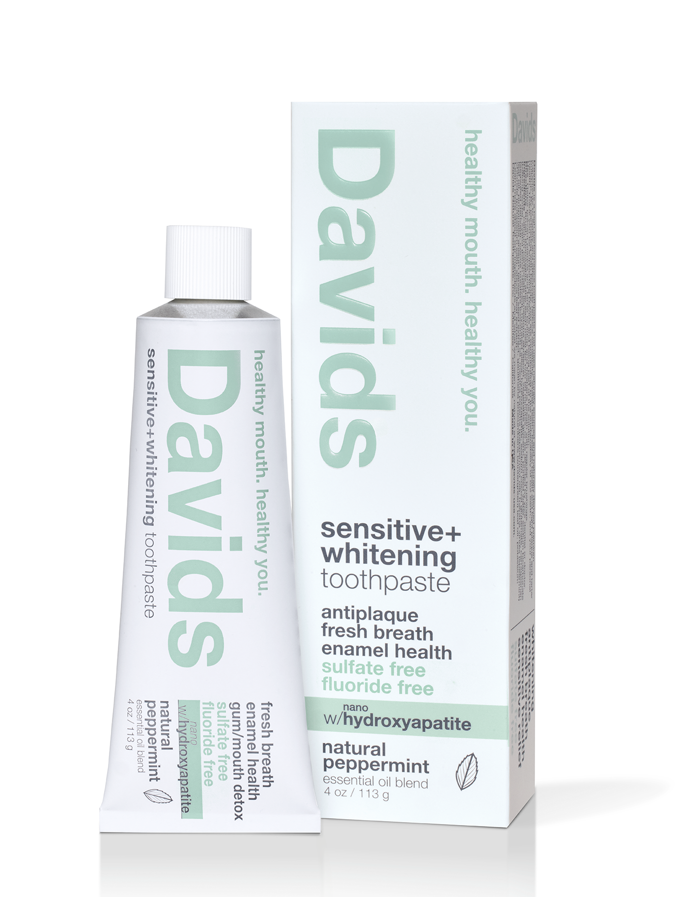 Davids Sensitive + Whitening Nano-Hydroxyapatite Premium Toothpaste | Peppermint