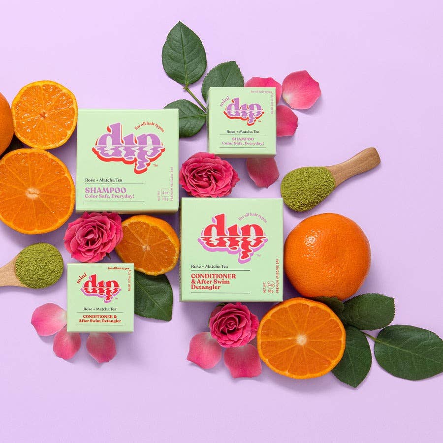 Mini Dip Color Safe Shampoo Bar for Every Day | Rose & Matcha Tea