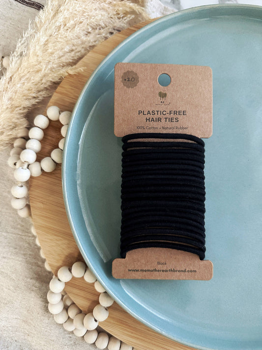 Plastic-Free Hair Ties | Black